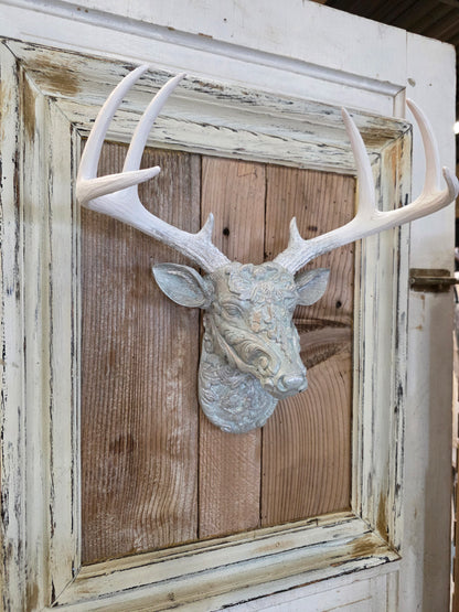 Vintage Glam Deer Head, French Blue