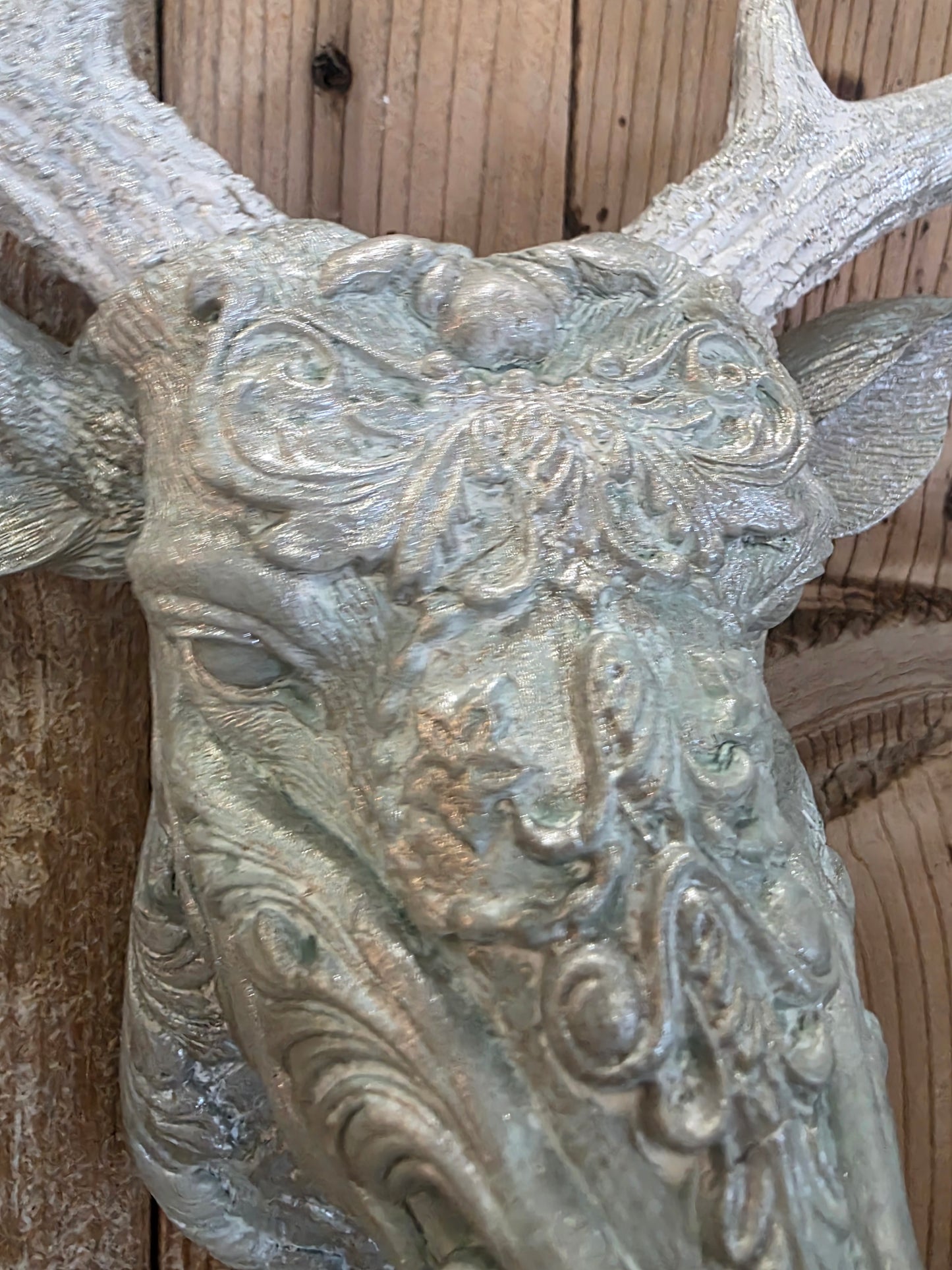 Vintage Glam Deer Head, French Blue