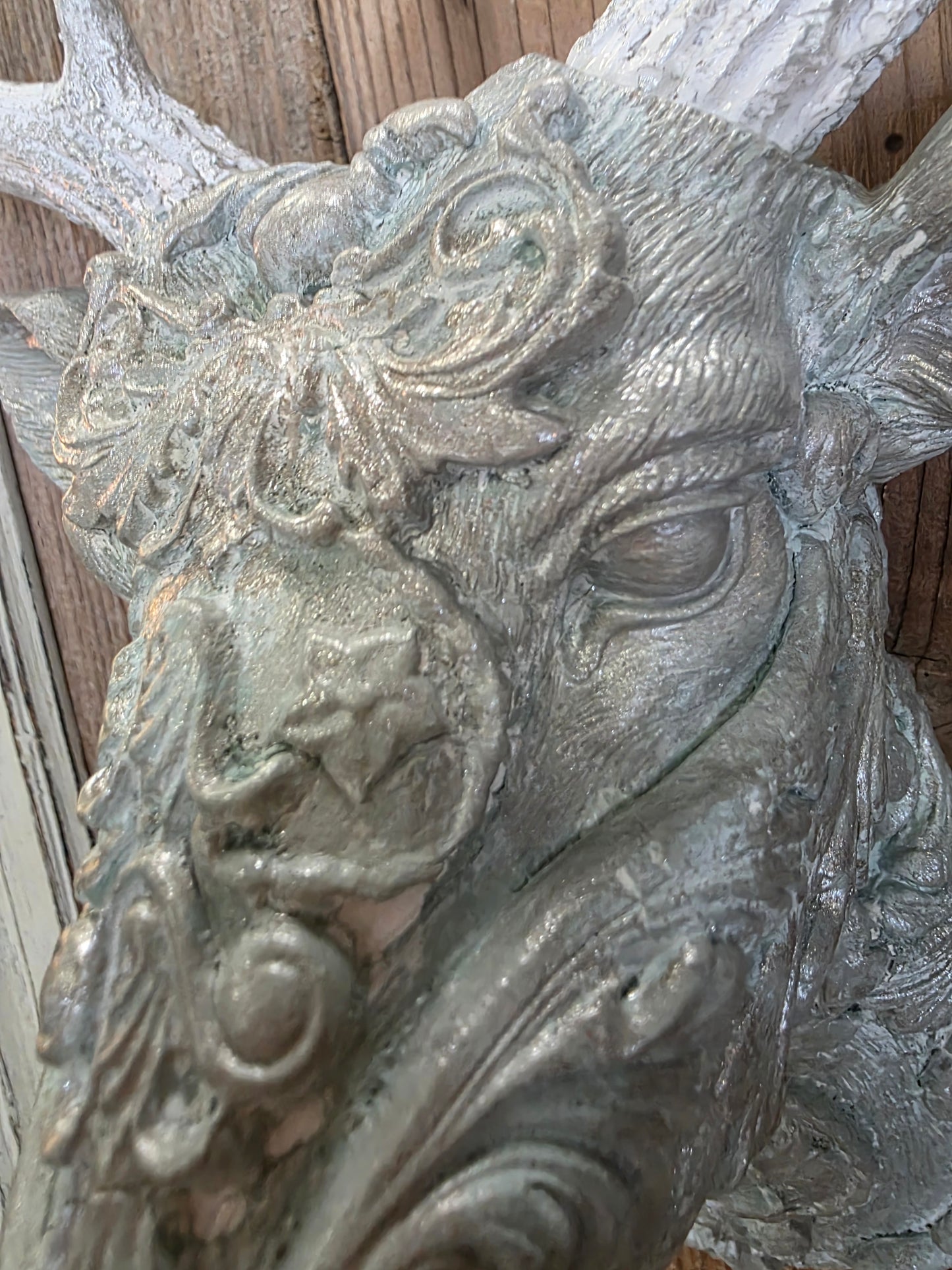 Vintage Glam Deer Head, French Blue