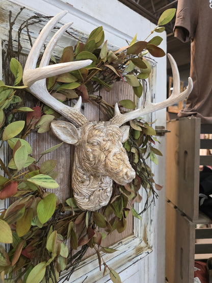 Vintage Glam Deer Head, Gold & White