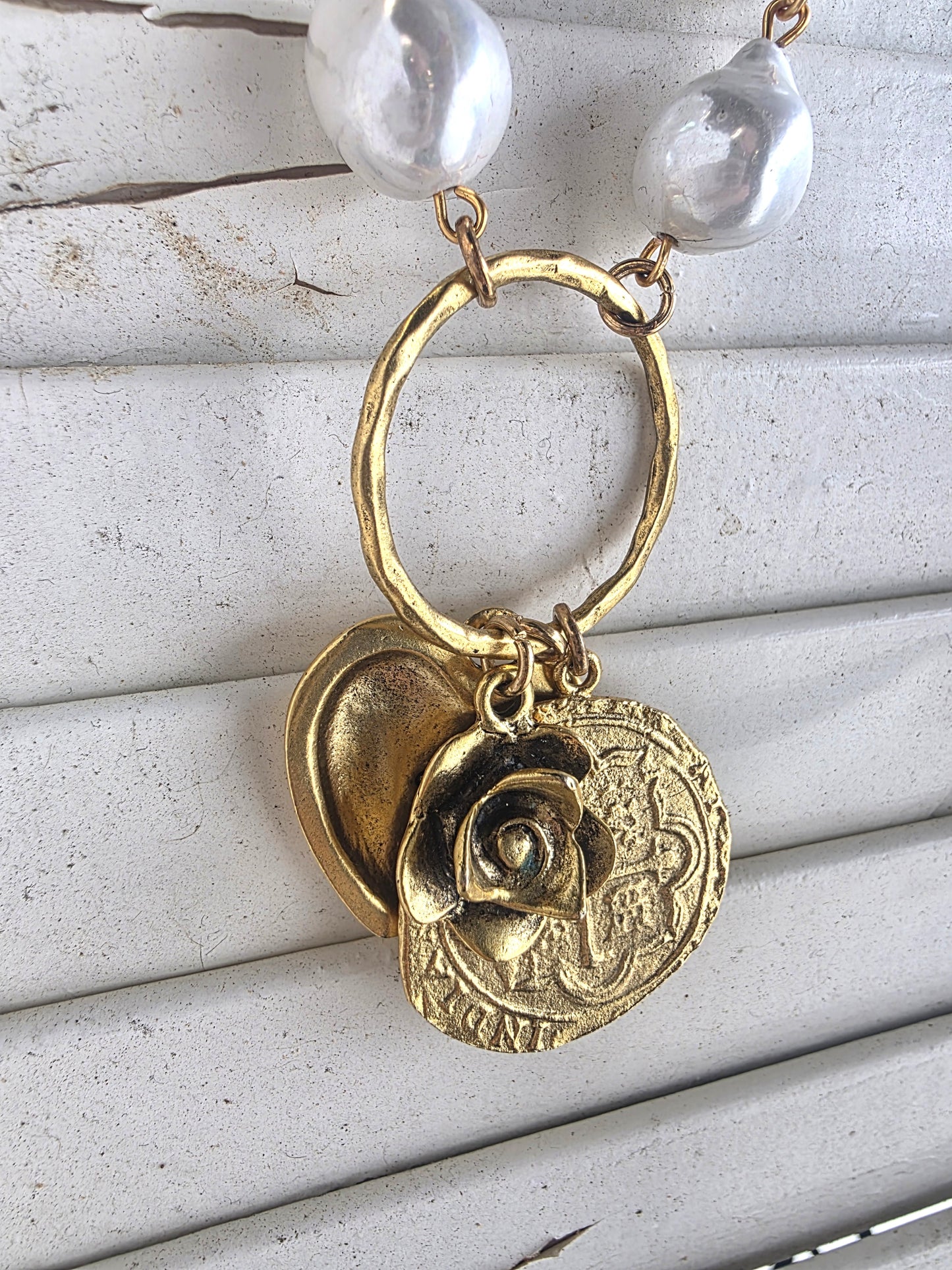 Mother of Pearl 3 Charm Necklace LN011