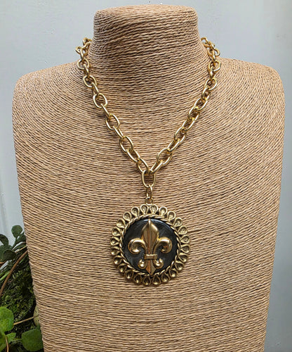 Fleur De Lis Necklace Style 2666 by Yochi NY