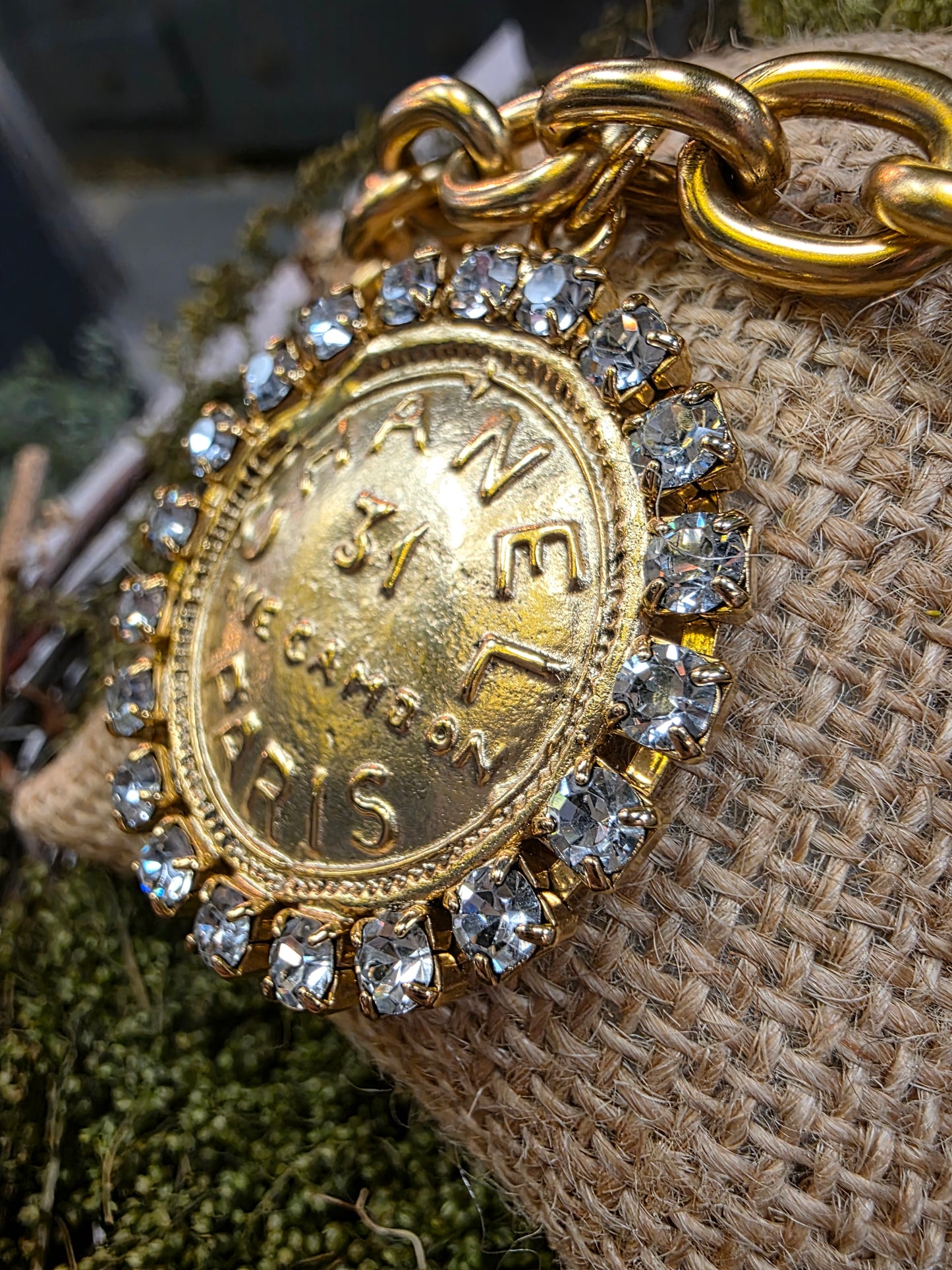 Chanel Rue 31 Paris Coin Gold & Crystal Bracelet Style BP2272 - Yochi NY