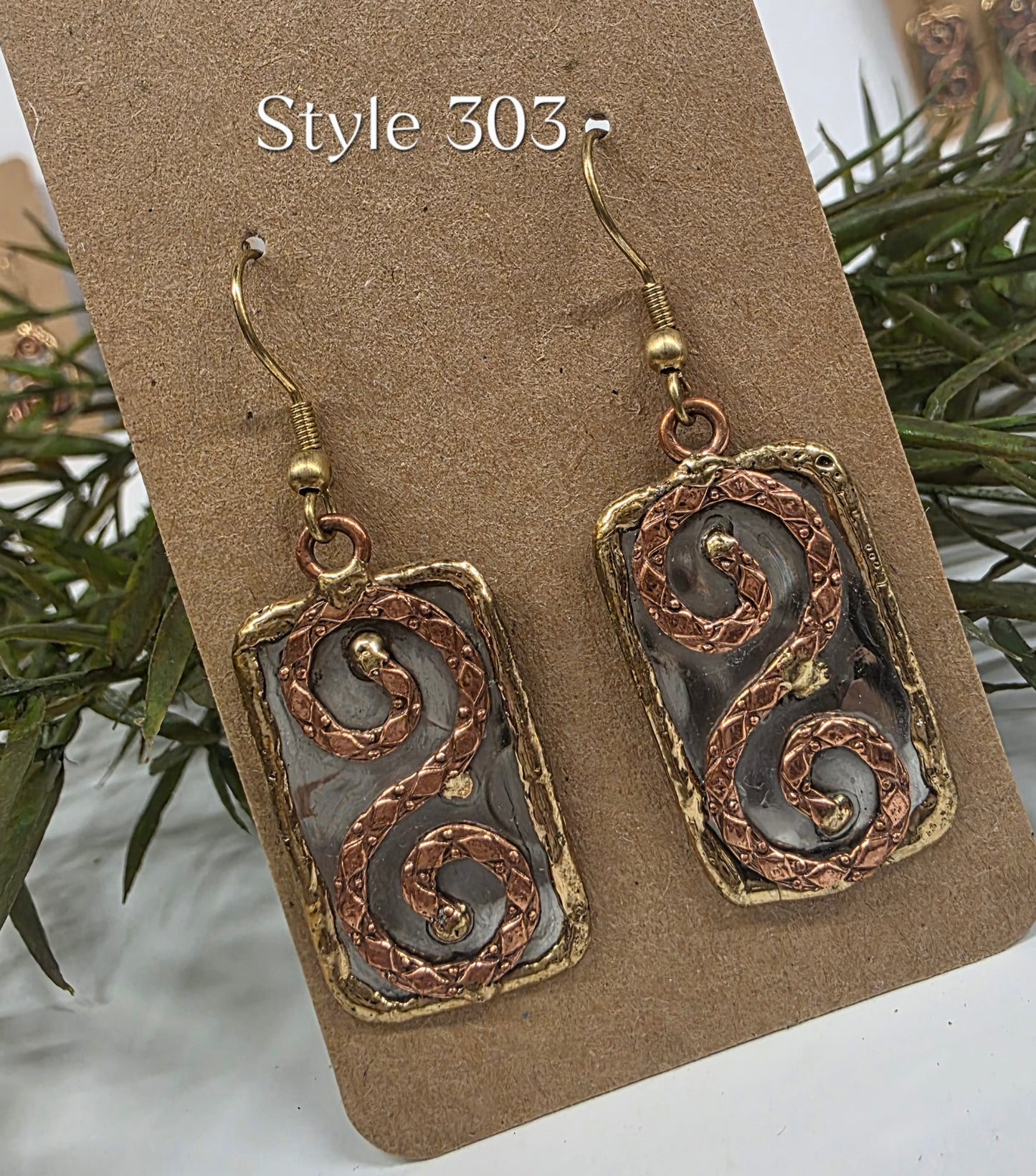 Brass & Copper Mixed Metal Earrings EP303