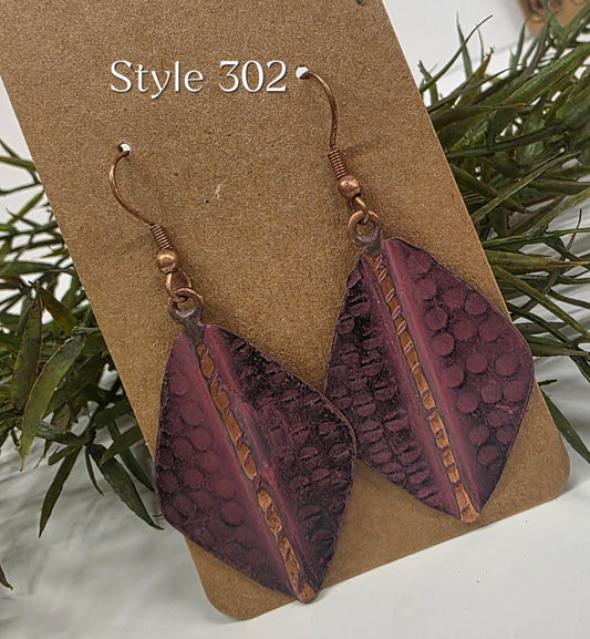 Brass Patina Plum Earrings EP302