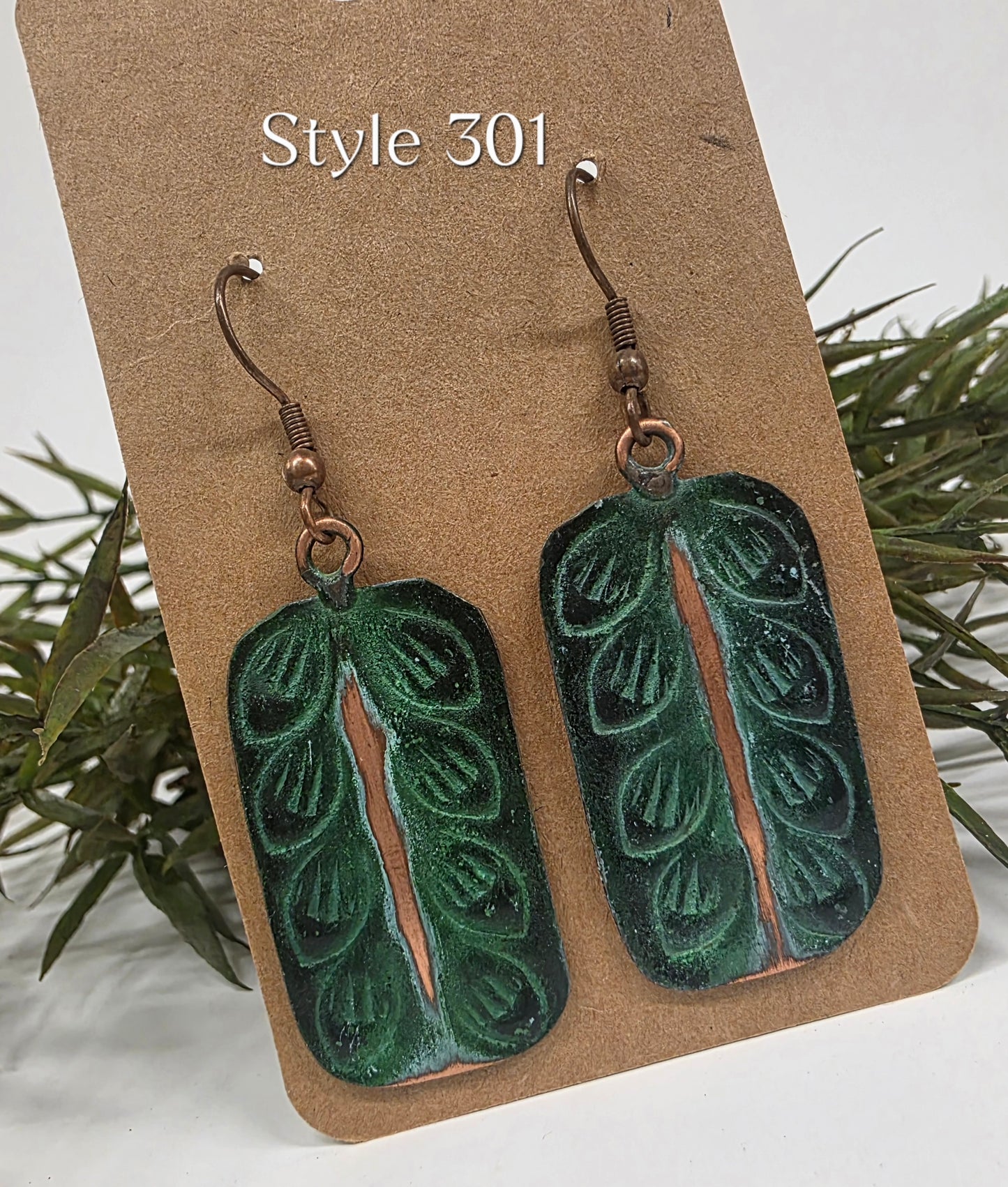 Brass Patina Green Earrings EP301