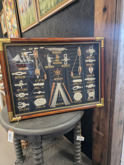 Vintage Nautical Knot Shadow Box Art