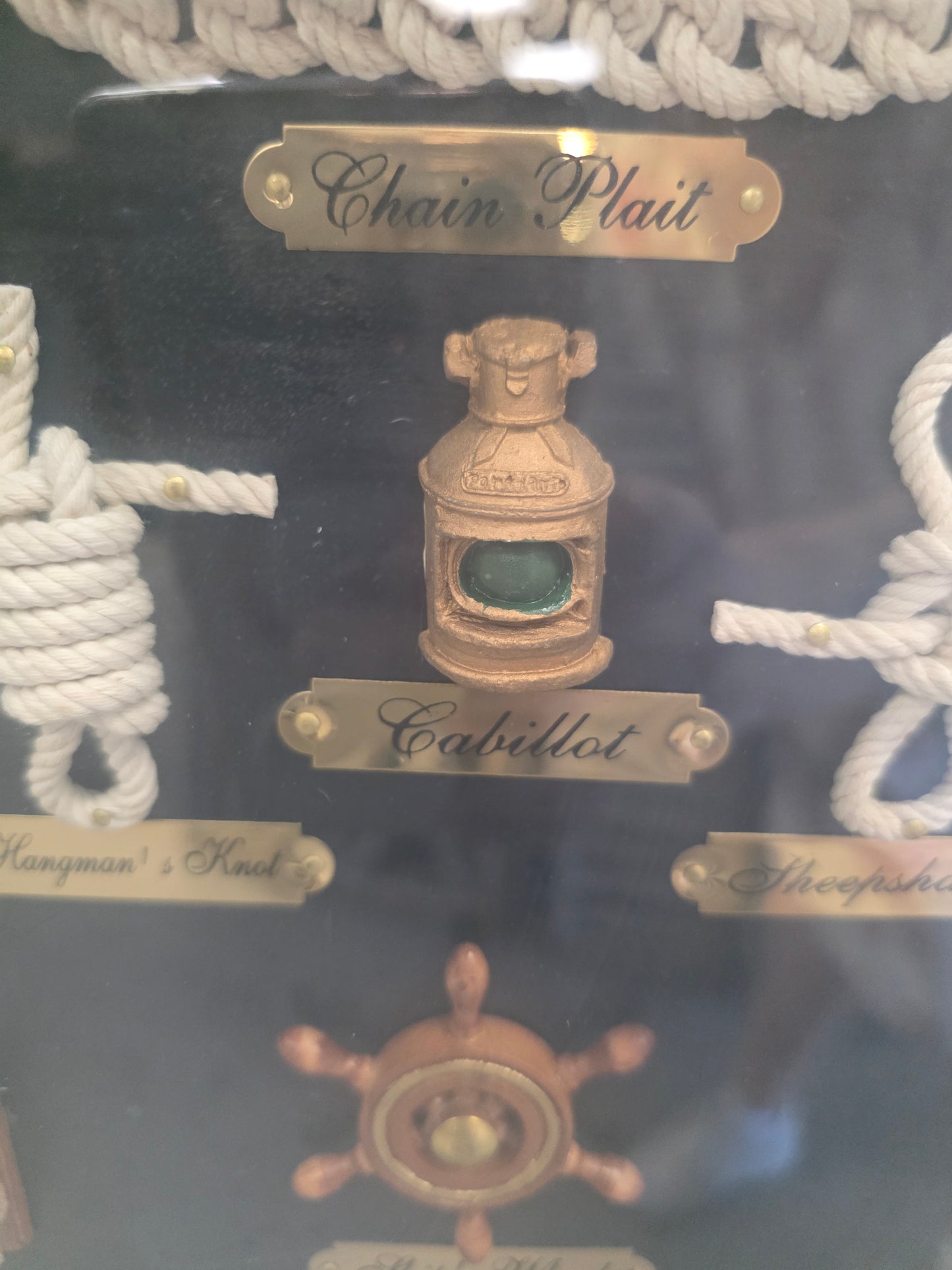Vintage Nautical Knot Shadow Box Art