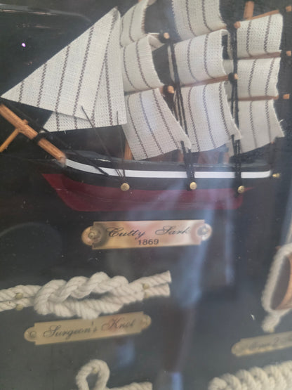 Vintage Nautical Knot Shadow Box Art