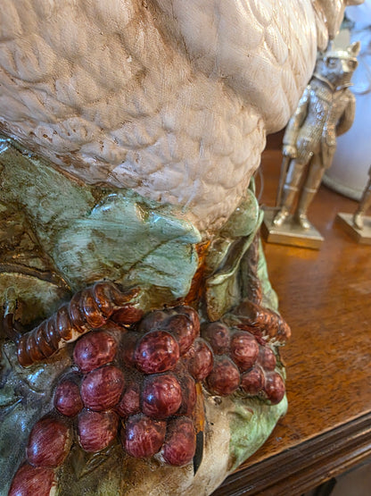 Vintage 1950's 16in Ceramic Hand-Painted Rooster