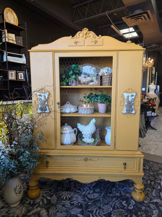 Eileen ~ French Country Vintage Hand-Painted China Hutch