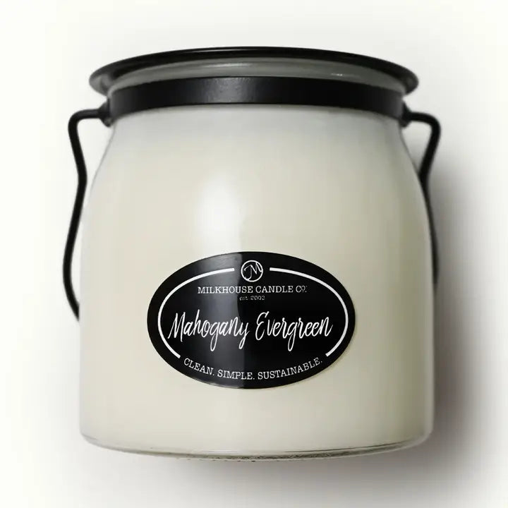 Mahogany Evergreen 16oz Butter Jar - Milkhouse Candle Company