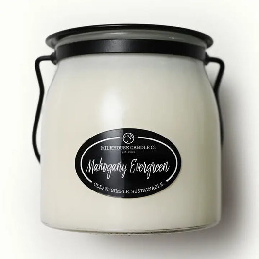 Mahogany Evergreen 16oz Butter Jar - Milkhouse Candle Company