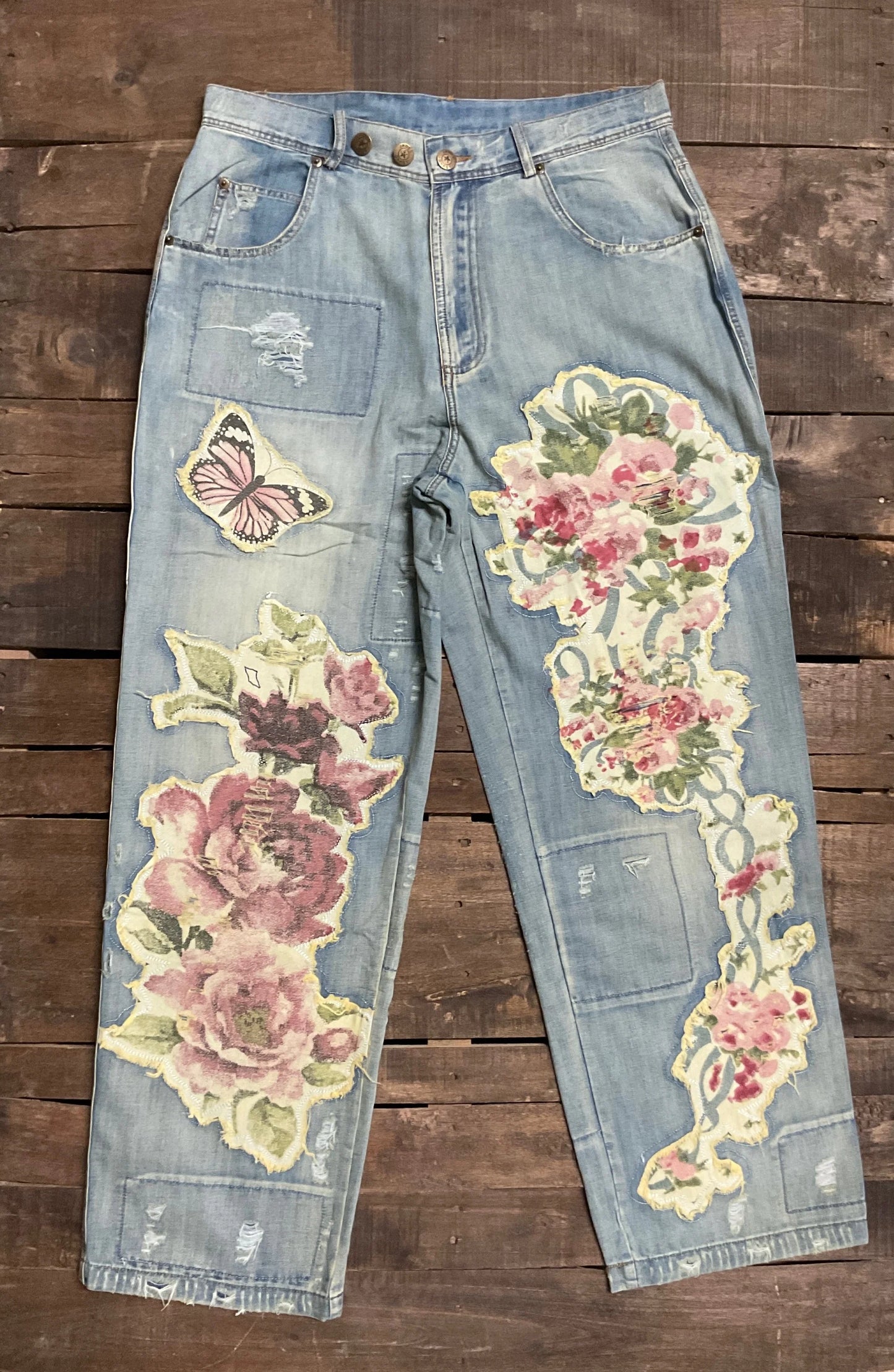 Peace and Love Jean, Floral - Jaded Gypsy