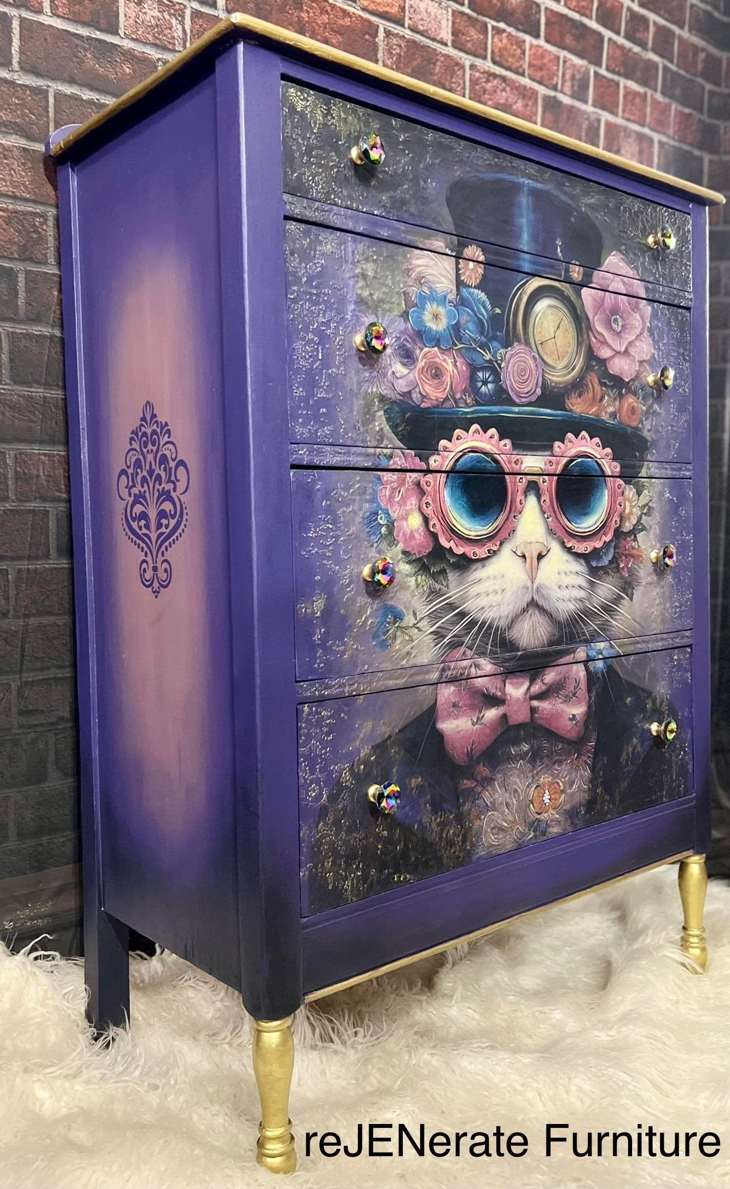 Dapper Dan Cat - Lg 21" x 29" Decoupage Paper by Whymsikel Designs