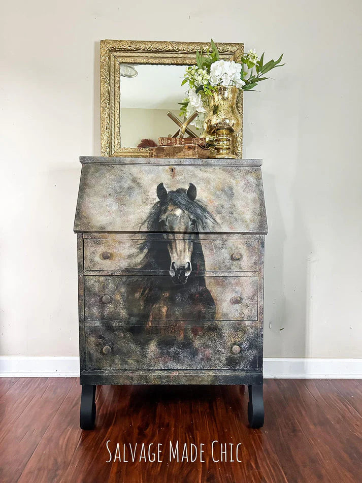 Heart Horse  - Lg 21" x 29" Decoupage Paper by Whimsykel Designs