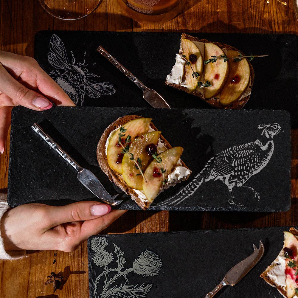 Pheasant  Single Mini Slate Cheese Board Set