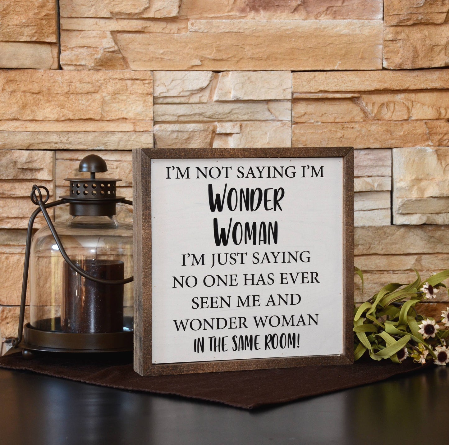 10X10 Wonder Woman Rustic Wooden Sign