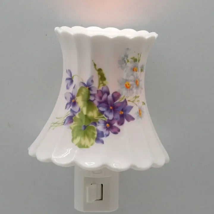 Violets - Porcelain Nightlight 24K Gold Trim