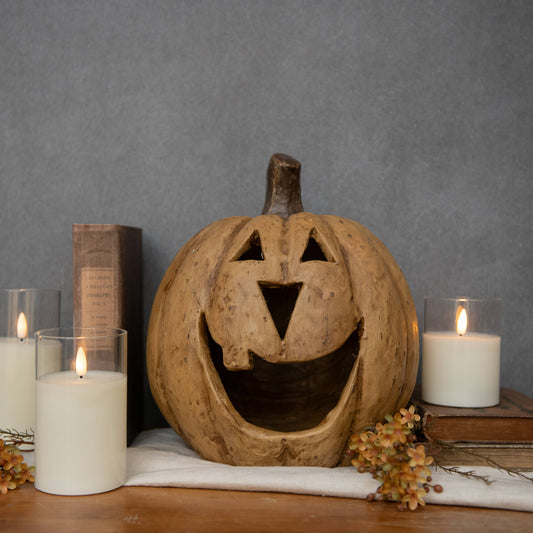 11" BEIGE BIG MOUTH PUMPKIN
