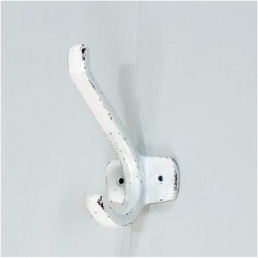 Cast Iron Double Wall Hook White