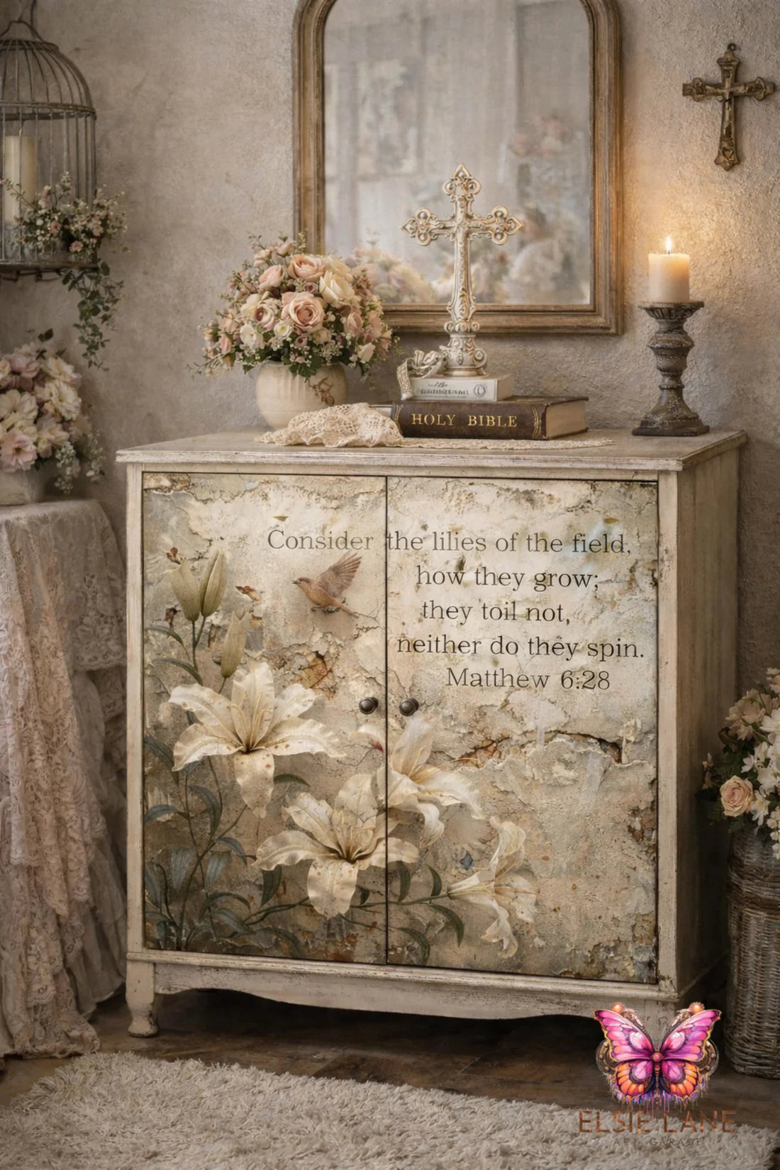 Consider the Lilies EL017 - 21 x 29 Decoupage Tissue Elsie Lane