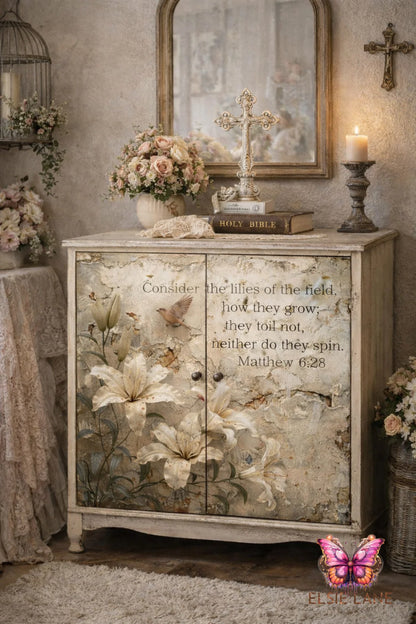 Consider the Lilies EL017 - 21 x 29 Decoupage Tissue Elsie Lane