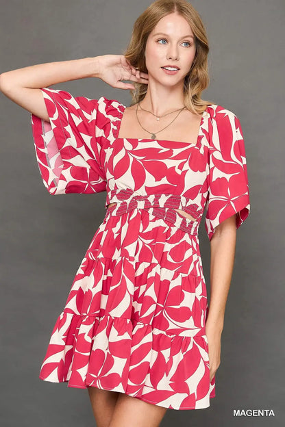 Abstract Print Tiered Dress - umGee USA