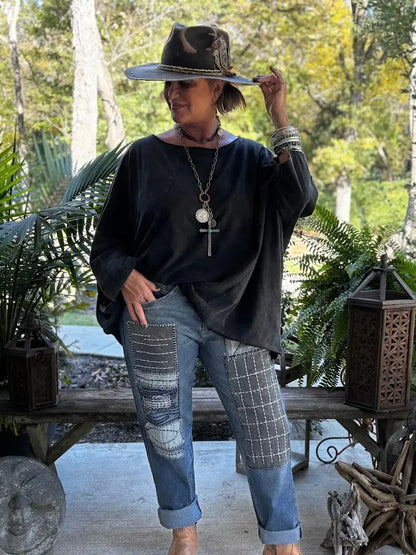 Be Free Top, Vintage Black O/S - Jaded Gypsy