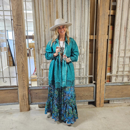 Peacock Print Palazzo Pant OS - A Rare Bird