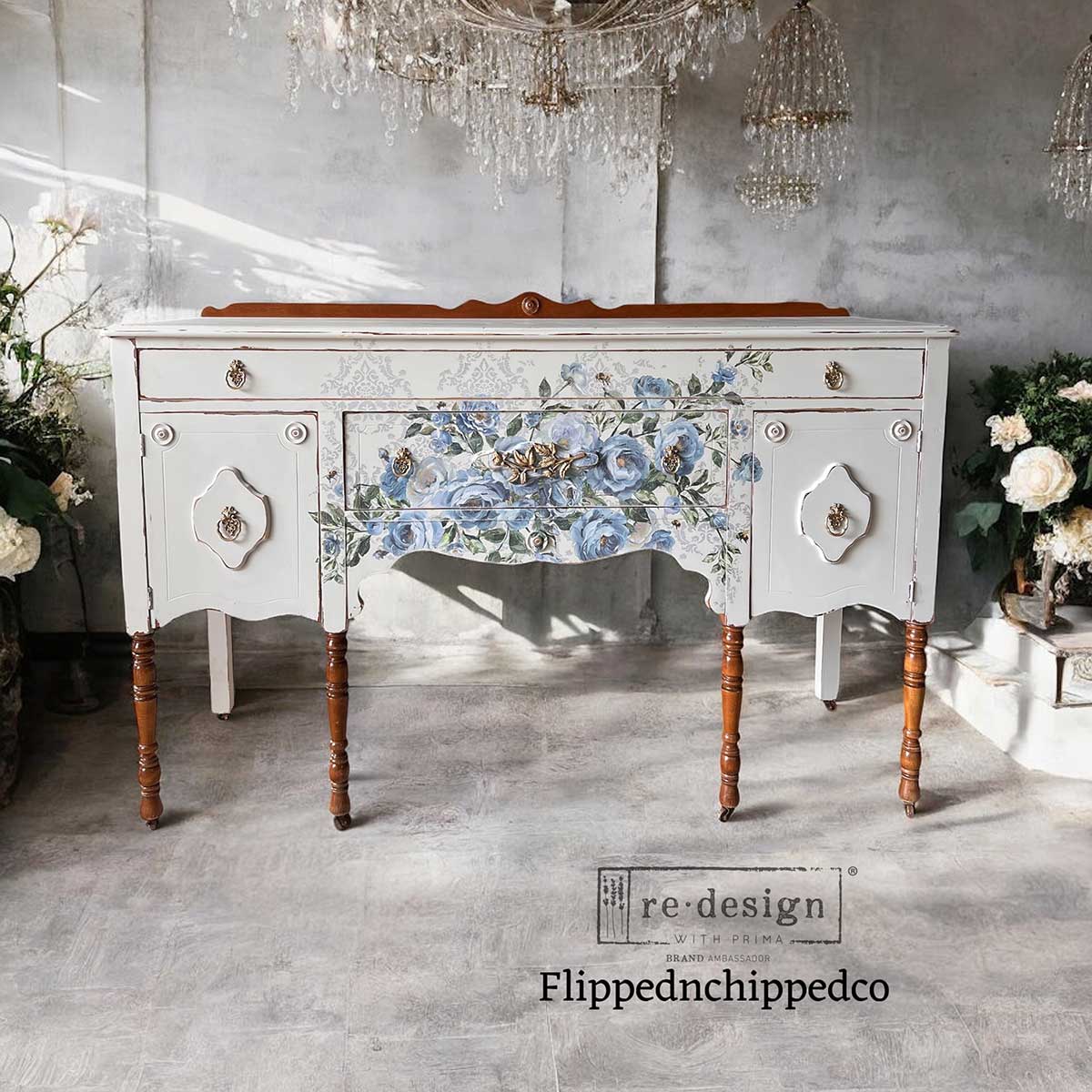 Azure Blossom 24"x35" (4-Sheets) - Decor Transfers®