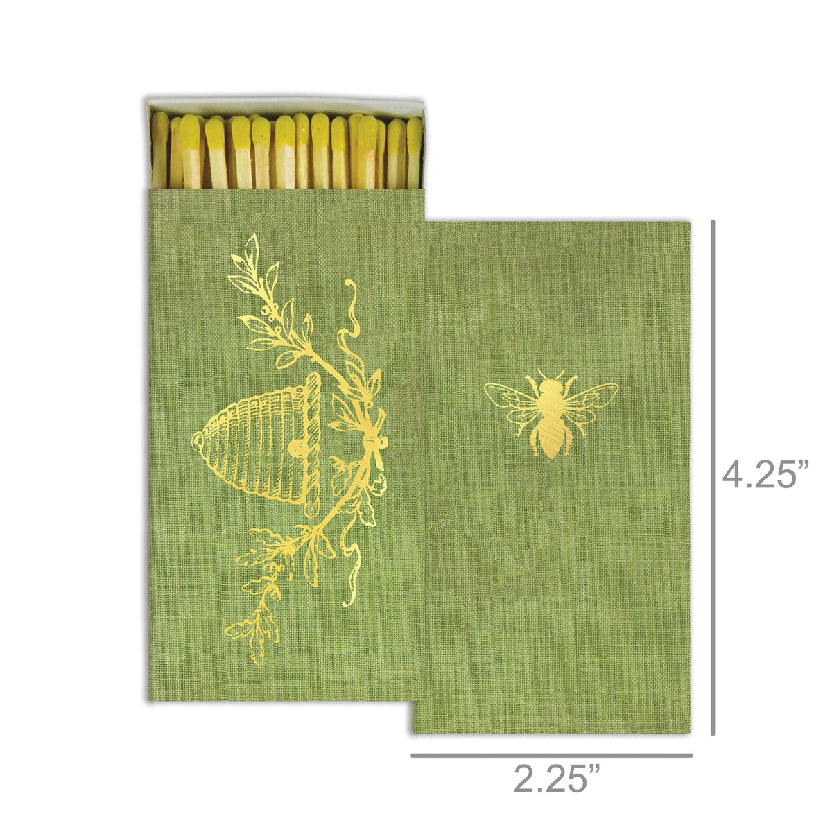 Bee Crest - Gold Foil Match Box