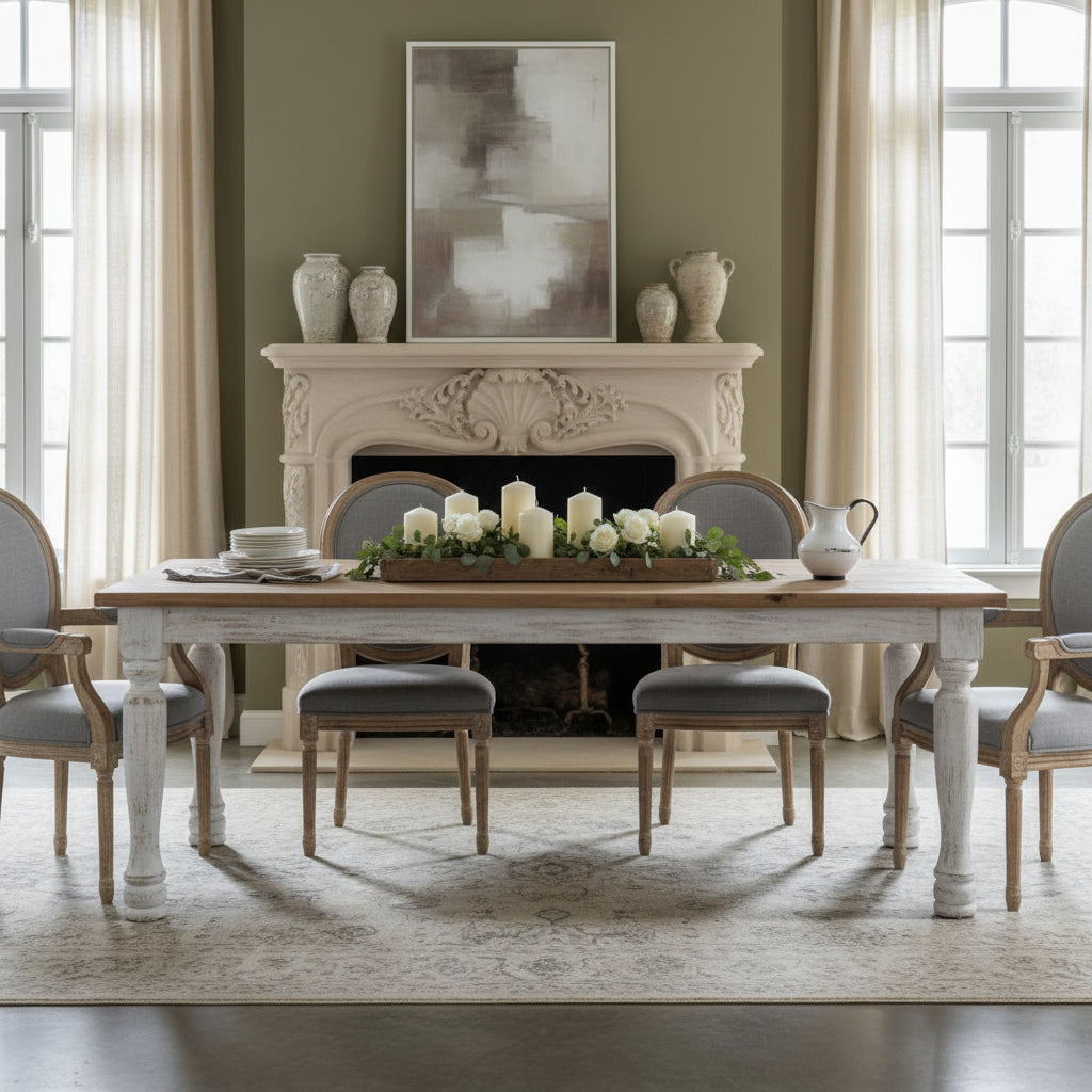 French Countryside Dining Table - (𝐏𝐢𝐜𝐤-𝐔𝐩 𝐎𝐧𝐥𝐲)
