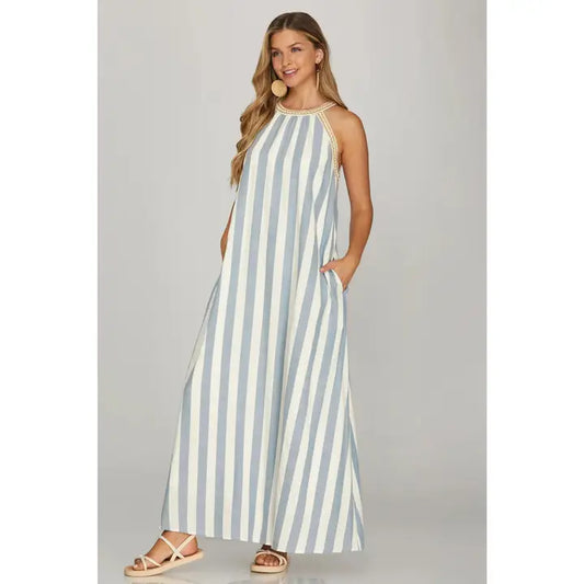 Delphine Striped Maxi Dress (Exp End of July)