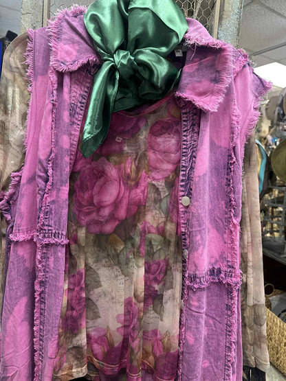 Distressed Darling Pink Maxi Dress / Duster - A Rare Bird