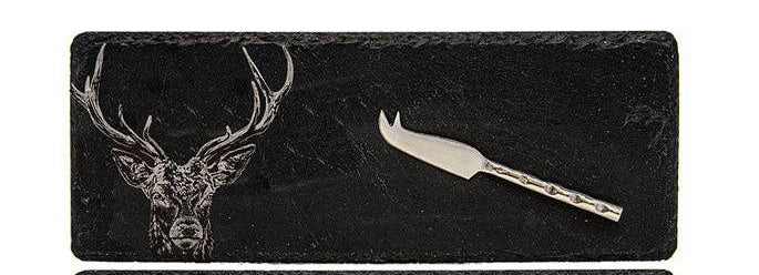 Stag Prince Mini Slate Cheese Board & Knife