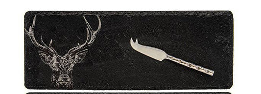 Stag Prince Mini Slate Cheese Board & Knife