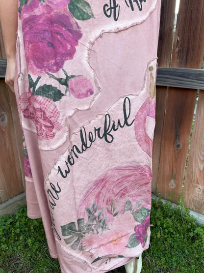 Pink Flamingo Tee Dress OS - A Rare Bird