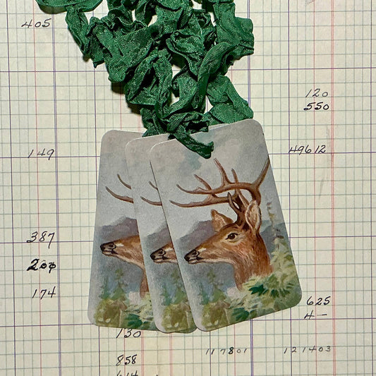 Stag Mount 3pk Tag & Ribbon Set