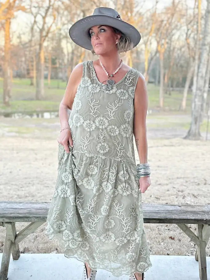 Garden Bliss Dress, Vintage Stone O/S - Jaded Gypsy