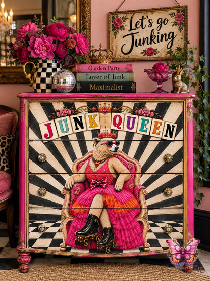 Junk Queen  ELTF002 - 21 x 29 Decoupage Tissue Elsie Lane (Collab with Tracey's Fancy )