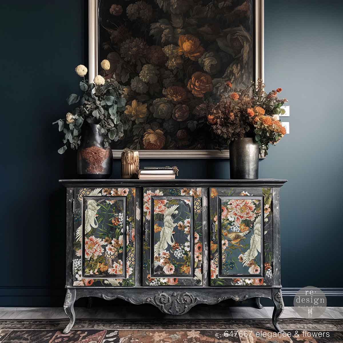 Elegance & Flowers 48inx35in (6-Sheets) - Redesign Decor Transfer®