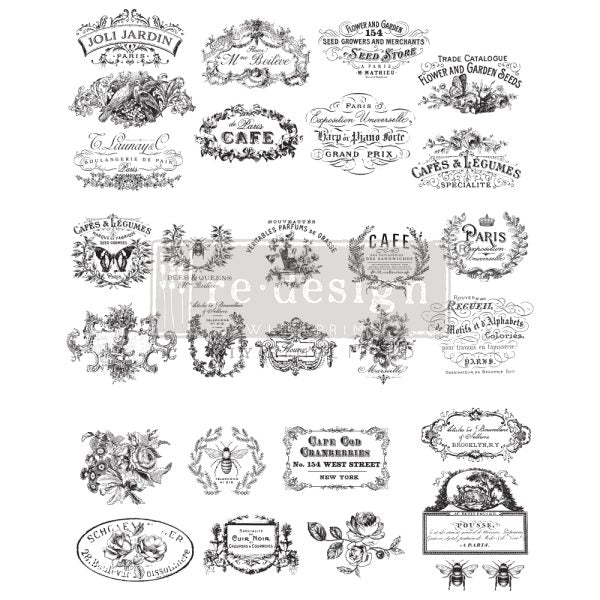 Classic Vintage Labels 24inx30in (3-Sheets) - Redesign Decor Transfer®