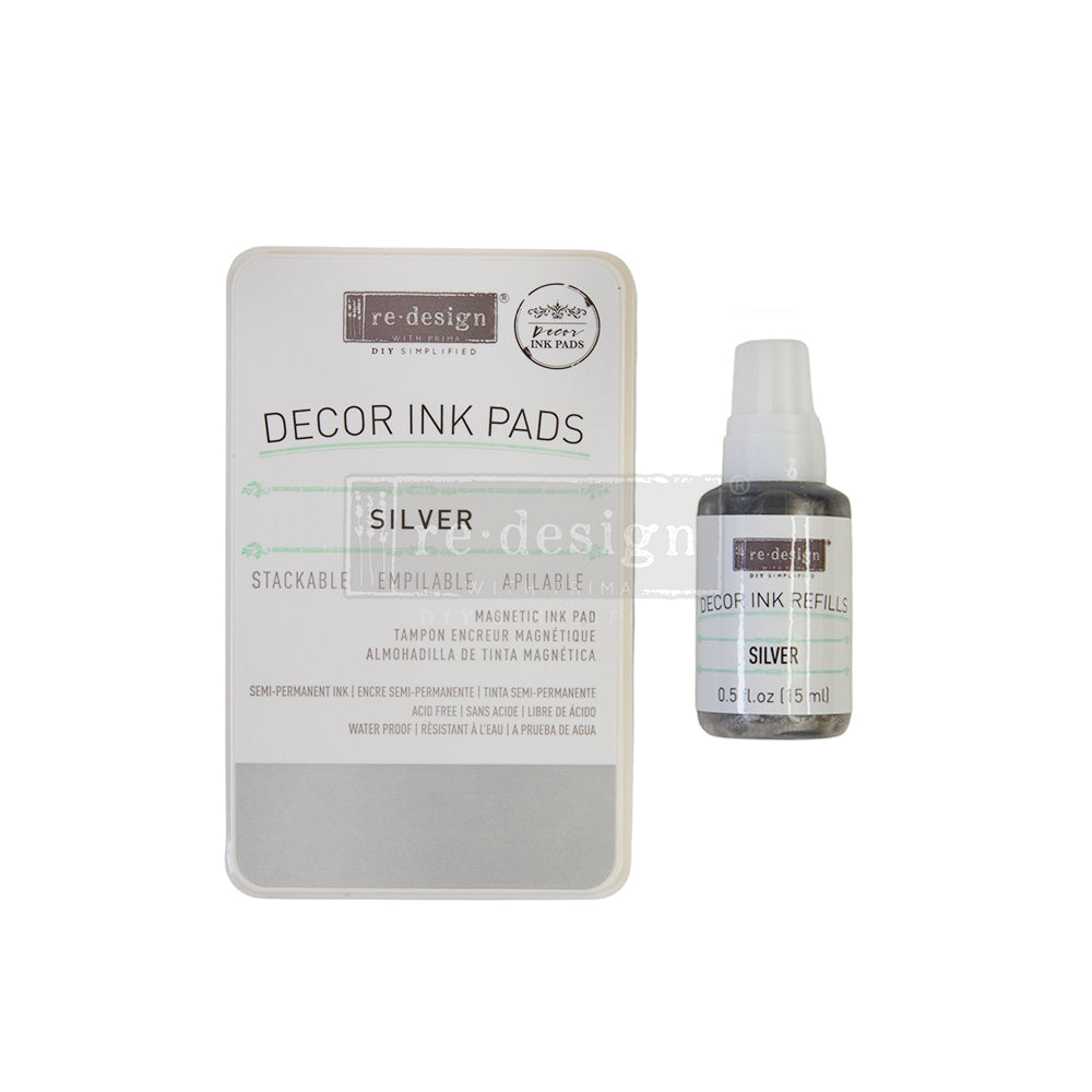 Silver Ink & Refillable Ink Pad