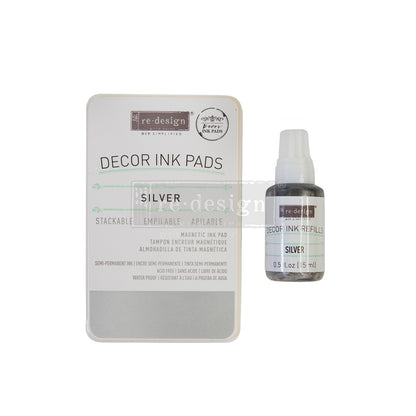Silver Ink & Refillable Ink Pad