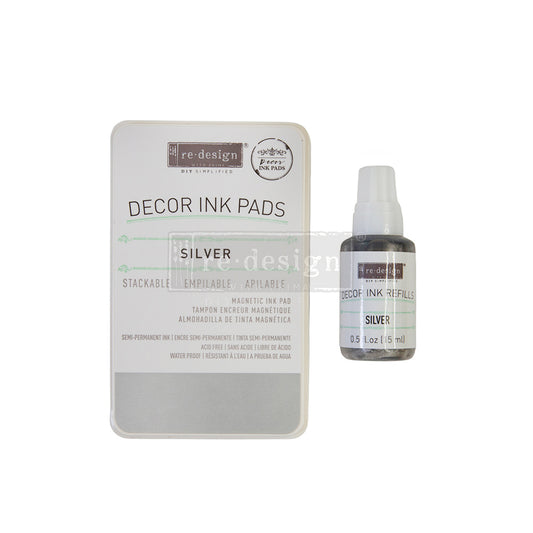 Silver Ink & Refillable Ink Pad