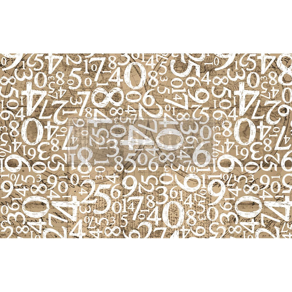 Engraved Numbers 19.5" x 30" - Decoupage Tissue Paper