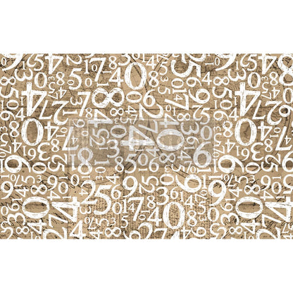 Engraved Numbers 19.5" x 30" - Decoupage Tissue Paper