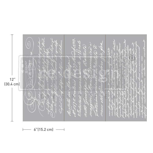 Secret Letter II 6inx12in (3-Sheets) - Redesign Decor Mini Transfer®