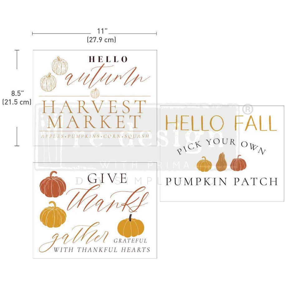 Fall Festive 8.5"x11" (3-Sheets) - Redesign Decor Middy Transfer